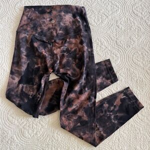 Lululemon Tie Dye Align Leggings 25in Black Brown High Rise Women’s Size 4
